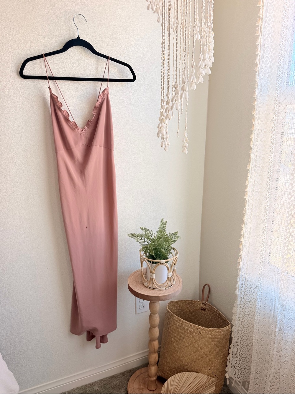 Abercrombie & Fitch Dusty Rose Slip Midi Dress